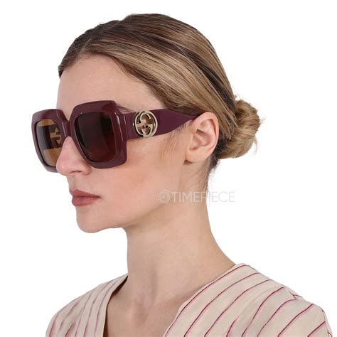 Gucci Brown Square Ladies Sunglasses GG1022S .